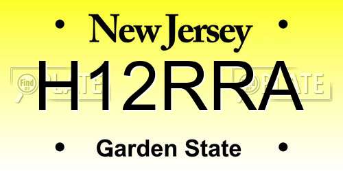 H12RRA New Jersey License Plate