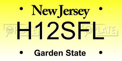H12SFL New Jersey License Plate