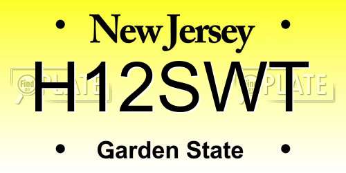H12SWT New Jersey License Plate