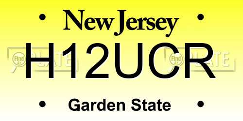 H12UCR New Jersey License Plate
