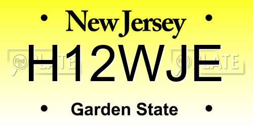 H12WJE New Jersey License Plate