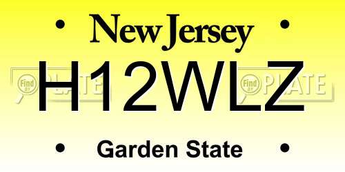 H12WLZ New Jersey License Plate