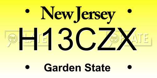 H13CZX New Jersey License Plate