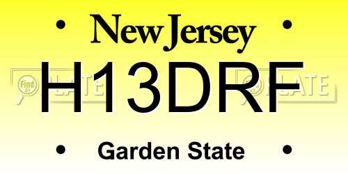 H13DRF New Jersey License Plate