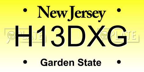 H13DXG New Jersey License Plate