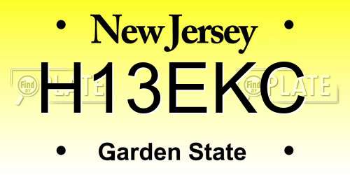 H13EKC New Jersey License Plate