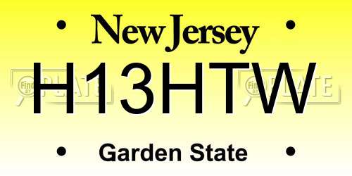 H13HTW New Jersey License Plate
