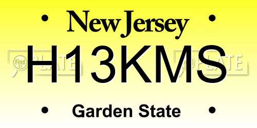 H13KMS New Jersey License Plate