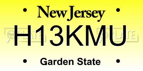H13KMU New Jersey License Plate