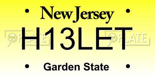 H13LET New Jersey License Plate
