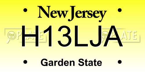 H13LJA New Jersey License Plate