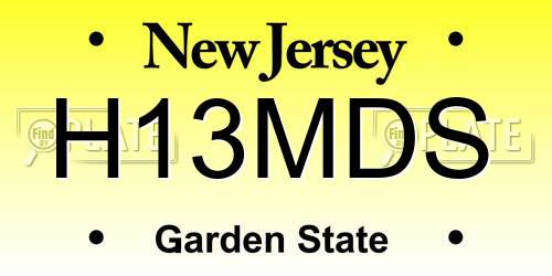 H13MDS New Jersey License Plate