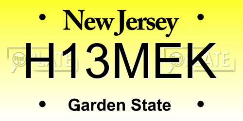 H13MEK New Jersey License Plate