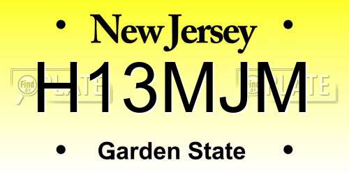 H13MJM New Jersey License Plate