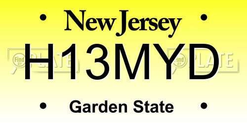 H13MYD New Jersey License Plate
