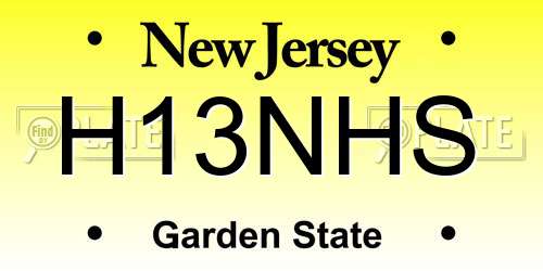 H13NHS New Jersey License Plate
