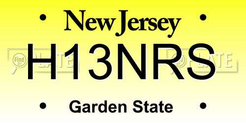 H13NRS New Jersey License Plate