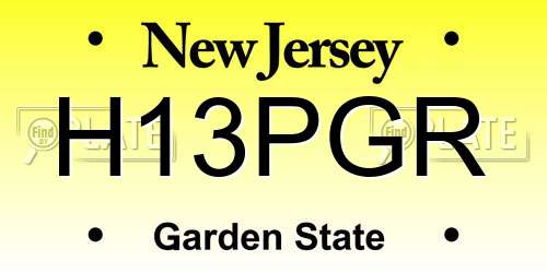 H13PGR New Jersey License Plate