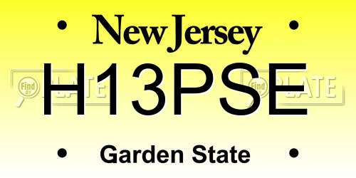 H13PSE New Jersey License Plate