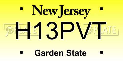 H13PVT New Jersey License Plate