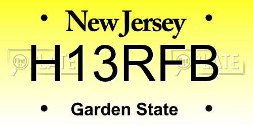 H13RFB New Jersey License Plate