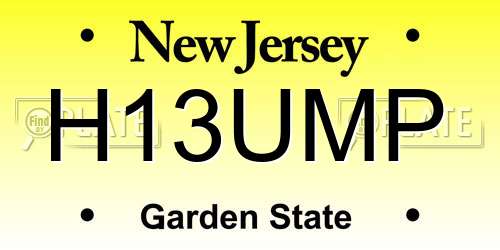 H13UMP New Jersey License Plate