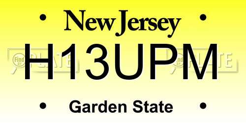 H13UPM New Jersey License Plate