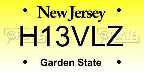 H13VLZ New Jersey License Plate