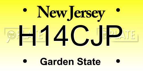 H14CJP New Jersey License Plate