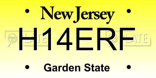 H14ERF New Jersey License Plate