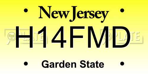 H14FMD New Jersey License Plate