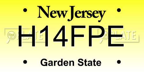 H14FPE New Jersey License Plate