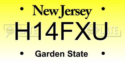 H14FXU New Jersey License Plate