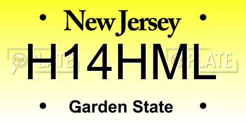 H14HML New Jersey License Plate