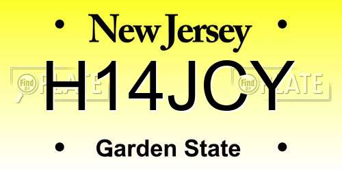 H14JCY New Jersey License Plate