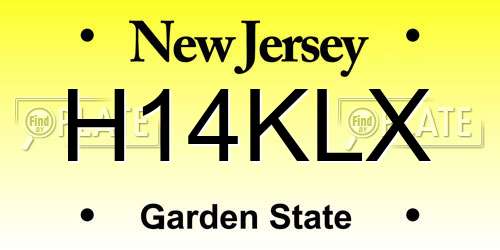 H14KLX New Jersey License Plate