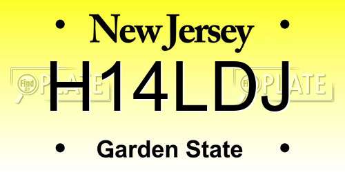 H14LDJ New Jersey License Plate