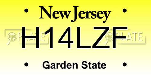 H14LZF New Jersey License Plate