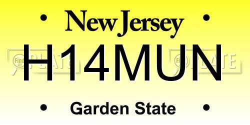 H14MUN New Jersey License Plate