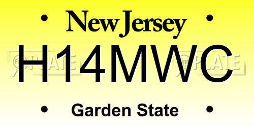 H14MWC New Jersey License Plate