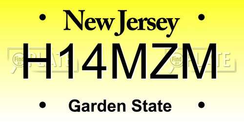 H14MZM New Jersey License Plate
