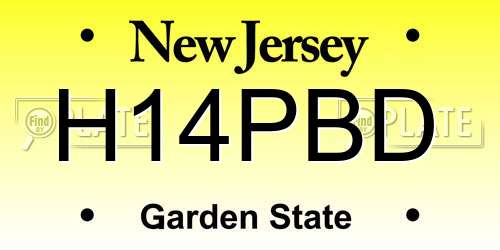 H14PBD New Jersey License Plate