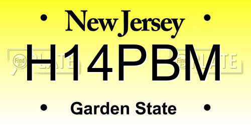 H14PBM New Jersey License Plate