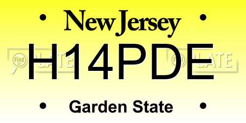 H14PDE New Jersey License Plate