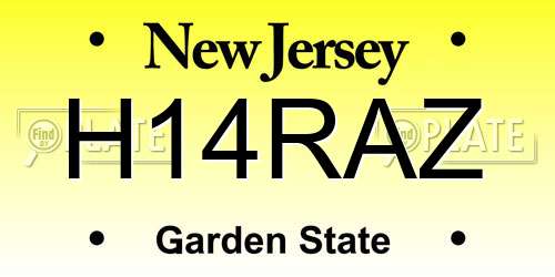 H14RAZ New Jersey License Plate