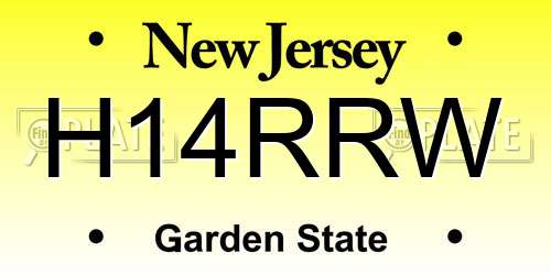 H14RRW New Jersey License Plate