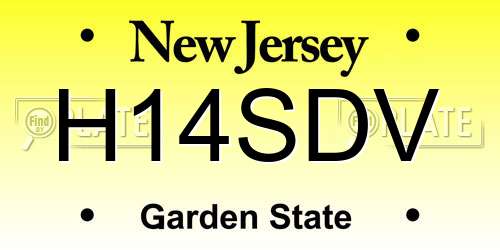 H14SDV New Jersey License Plate
