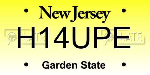 H14UPE New Jersey License Plate