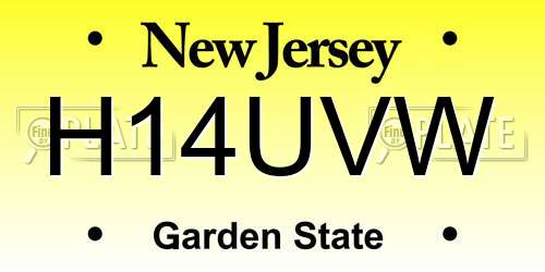 H14UVW New Jersey License Plate