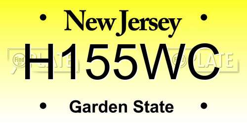 H155WC New Jersey License Plate